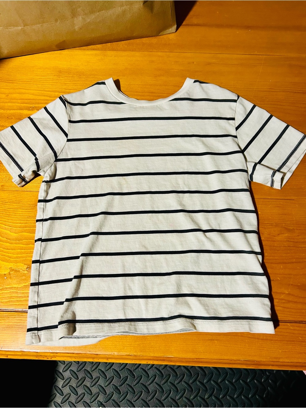 (3/$10) 5T H&M White and Black Striped Short Sleeve Tee